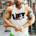 thumbnail image 5 of Men Muscle Bodybuilding Sleeveless Shirt Tank Top Gym Singlet Fitness Sport Vest (White, Medium), 5 of 7
