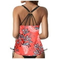 thumbnail image 3 of Siilsaa Womens Tankini Swim Top Only Tankini Bathing Suit Tops No Bottom Red,2XL, 3 of 5