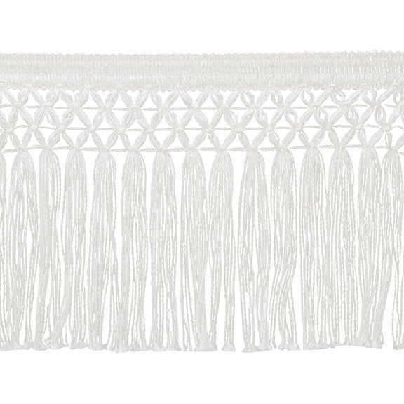 Chainette Trellis Fringe 6" X 10yd - White