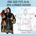 thumbnail image 4 of Oversized Wearable Blanket Hoodie,Red Mushroom Frog Black Pattern Sherpa Blanket Hoodie with Super Pockets,Super Warm Fuzzy Pullover for Women & Men, 4 of 6