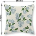 thumbnail image 6 of Blue Hydrangea Floral Pillow Covers 16x16 Set of 2 Spring Summer Floral Decorative Pillow Cases Rustic Flowers Decor Throw Pillows Holiday Outdoor Linen Farmhouse Cushion Case for Couch Sofa, 6 of 6