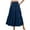 Navy, variant on Wutalume Women's Fashion Summer Bohemian Solid Color Elastic Waist A-Line Pocket Half Length Skirt, Casual and Beachwear Style,Black L