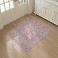 thumbnail image 3 of ODIKA 3'x5' Washable Accent Rug Pet Friendly, Non-Shedding Mat Mirrored Purple Wing Motif Detail Peach Geometric Playroom for Bedside, Nursery Room, 3 of 7
