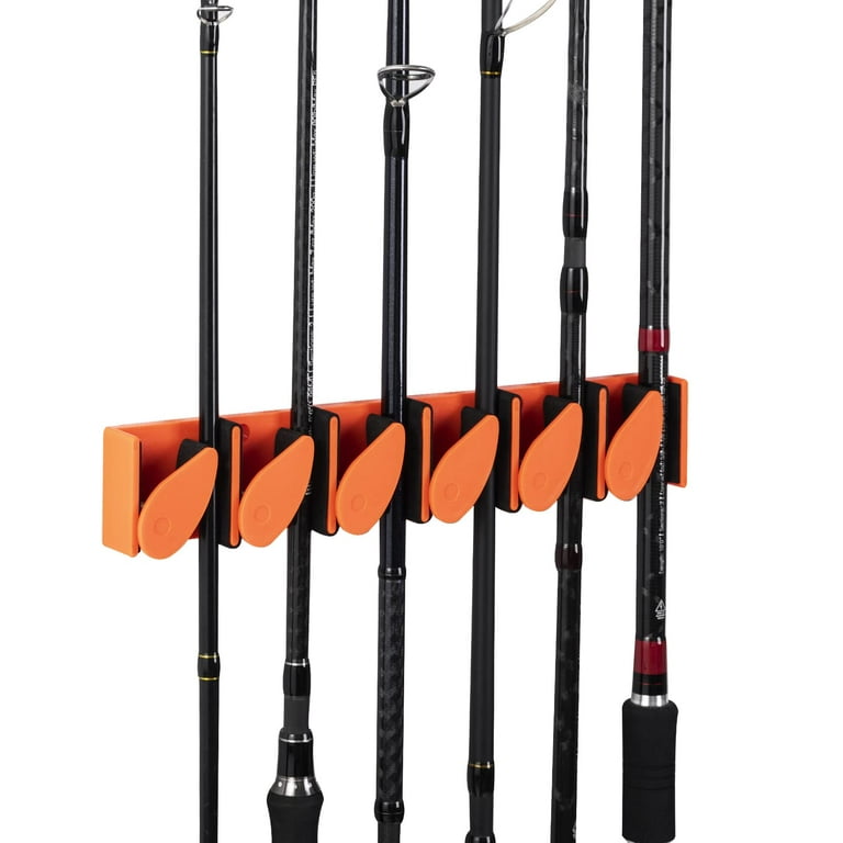 GOTURE 6 Slots Vertical Fishing Rod Holder Wall Mounted Display