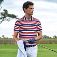 thumbnail image 3 of Uemuo USA Colors Stripes for Men’s Golf Shirt – Premium Pique Cotton Polo, Soft & Breathable Casual Short Sleeve Shirt, Comfortable Activewear for Sports & Leisure-X-Large, 3 of 6
