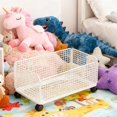 thumbnail image 6 of Storage Basket Laundry Bin Rolling Hamper Iron Construction for Clothes Toys Shoes in Any Room, 6 of 9