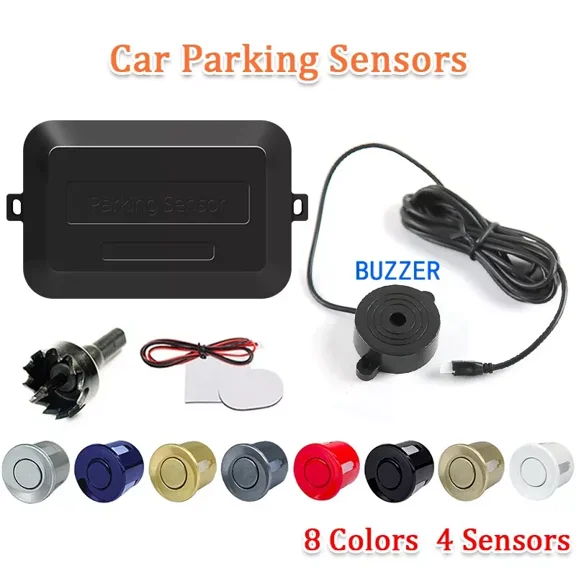 4 Sensors Buzzer 22mm Car Parking Sensor Kit Reverse Backup Radar Sound Alert