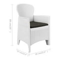 thumbnail image 4 of vidaXL Garden Chairs 2 pcs with Cushion White Plastic Rattan Look, 4 of 5