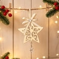 thumbnail image 3 of Fmbmuo Christmas Decor Hollow Metal Ornaments Golden Hanging Decor with Bow Crystal Xmas Tree Decorations Ornaments,Multicolor, 3 of 5