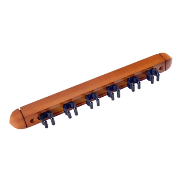 Soporte de madera para tacos de billar de 6 plazas, para 6 palos, montado en la pared Color de nuez