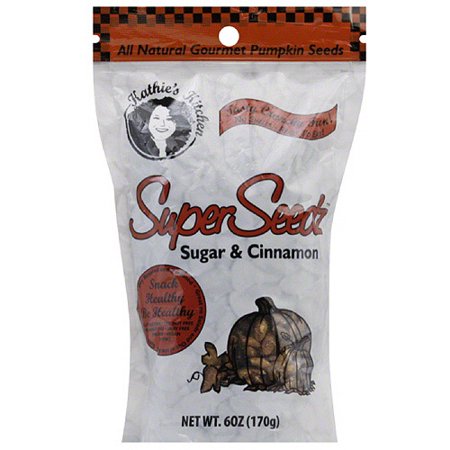 Kathie s Kitchen Super Seedz Sugar & Cinnamon Gourmet Shelled Pumpkin Seeds  5 oz  (Pack of 6)