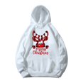 thumbnail image 3 of Sudadera con capucha blanca de Feliz Navidad para niños, sudadera bonita para fiesta de Navidad para niño o niña, ropa de moda con estampado de Papá Noel y ciervos para niños, 3 of 5