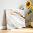 thumbnail image 3 of Canvas Wall Art, Abstract White Gold Framed Canvas Prints for Living Room Bathroom, Simple Marble Geometric Gallery Wrapped Wall Decor for Home Office, Gifts, 12"x12" Ship Next Day, 3 of 9