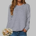 thumbnail image 4 of larppty Womens Sweatshirts Crewneck Basic Pullover Sweaters Fall Winter Cute Tops Teen Girls Clothes 2025 (Light Gray, XXL), 4 of 5