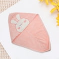 thumbnail image 5 of Unique Bargains 1 Pc Cute Water-absorbent Rabbit Pattern Hair Towel for Bathroom Hotel Light Pink Coral Fleece, 5 of 5