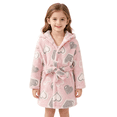thumbnail image 5 of LYMAYTER Kids Girls Hooded Robe Soft Fleece Bathrobe Cozy Warm Lounging Pajamas for 1-7Y Toddler Robe, 5 of 10