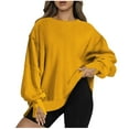 thumbnail image 7 of Jsaierl Womens Sweatshirts Loose Fit Solid Color Sweatshirts Round Neck Fall Sweater Tops Comfort Long Sleeve Shirts, 7 of 7
