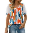 thumbnail image 2 of Giftesty Womens Summer Tops V Neck T Shirts Dot Puff Sleeve Tops, 2 of 7
