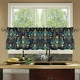 thumbnail image 4 of Yayeee Kitchen Curtains Tier Set of 2 Light Filtering 57"x36" Over Sink Window Panels, Gold Peacock Pattern, 4 of 7