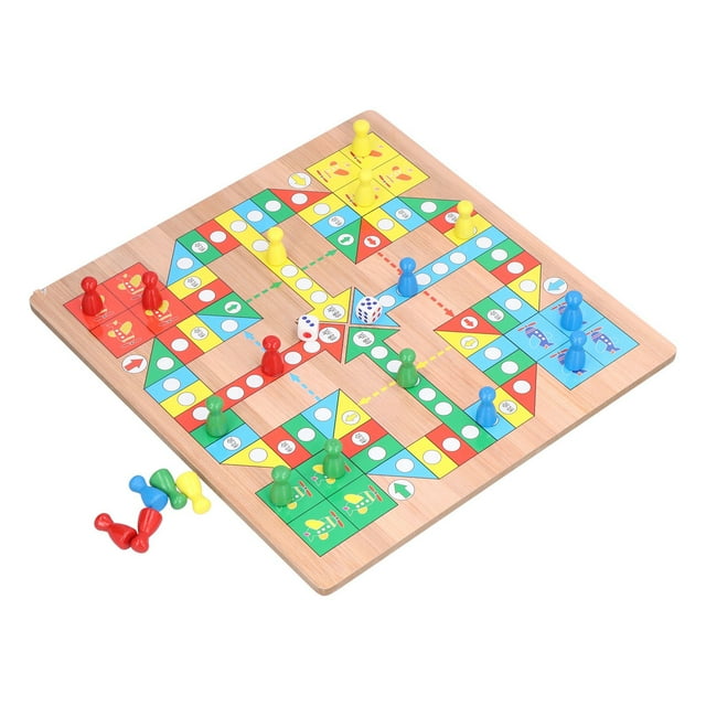 2 In 1 Set Multifunctional Educational Children Wooden Gobang Board Game, Lightweight Chinese Checkers Toys,Desktop Toy One Side Flying Chess, Other Side Gobang