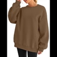 thumbnail image 2 of Sudadera con Capucha de Gran Tamaño para Mujer, Suéteres de Larga con Cuello Redondo de , Conjuntos Cómodos de Moda de Otoño. Marrón XL, 2 of 9