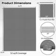 thumbnail image 3 of Costway 12 Tiles 25” x 25” Puzzle Exercise Mat with Borders for Home Gym Playroom 51.5 sq.ft Gray, 3 of 10