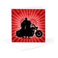 thumbnail image 5 of 3drose, Motorcycle Love with the Silhouette of a Couple and a Heart Background, 6 Greeting Cards with Envelopes, 5 of 7