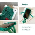 thumbnail image 3 of Conejo De Piel Compatible Con Iphone 12 Pro Max, Lindo Juguete Cálido Conejito Hecho A Mano Piel Suave Peluda Diamante Felpa Estampado De Leopardo Fundas Protectoras (felpa Fr, 3 of 5