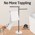 thumbnail image 3 of KES Black Towel Racks for Bathroom with Natural Marble Base, 40 Inch Free Standing Pool Towel Rack Outdoor 18/8 Stainless Steel 3 Swivel Bars, 3 of 10
