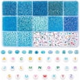 thumbnail image 1 of 3510 cuentas azules de 2 mm para la cintura, cuentas para pulseras de la amistad, cuentas con letras del alfabeto, cuentas 13/0, cuentas pequeñas, mini cuentas., 1 of 9