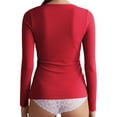 thumbnail image 3 of Emmalise Women’s Long Sleeve Scoop Neck Fitted Top Dark and Bright Combo Multipack 1 M, 3 of 4