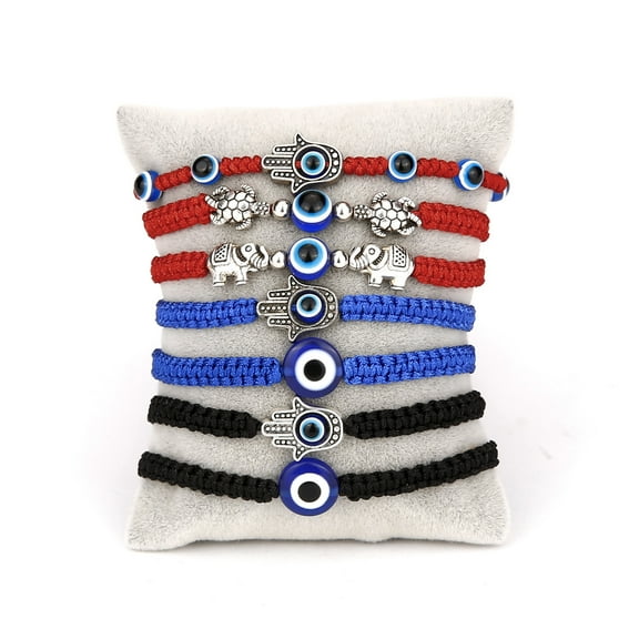 7 Pcs Evil Eye Bracelet Red String Kabbalah Protection Handmade Adjustable Bracelet For Women Men