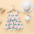 thumbnail image 2 of Baby Girl Dress 3-6 Months Summer Sleeveless Cute Prints Dress with Hat Trendy Dance Party Dresses Baby Outfits Girl ,2-3 Years, 2 of 5