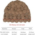 thumbnail image 4 of DOVACKA Women Cotton Crochet Skull Cap Handmade Knit Cutout Floral Beanie Hat, 4 of 8