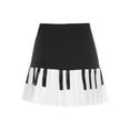 thumbnail image 3 of Raenseen Jupe Mini Piano pour Femmes Y2k Tendance Harajuku Noir Blanc Jupe Courte à Empiècements Noir M/2, 3 of 6