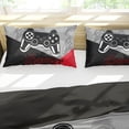 thumbnail image 5 of Psoiuetr Gaming Comforter for Kids Boys Teens Video Game Bedding Set Gamer Comforter Gamepad Comforter Set Queen Size Red Black Gray 3 Pieces, 5 of 6