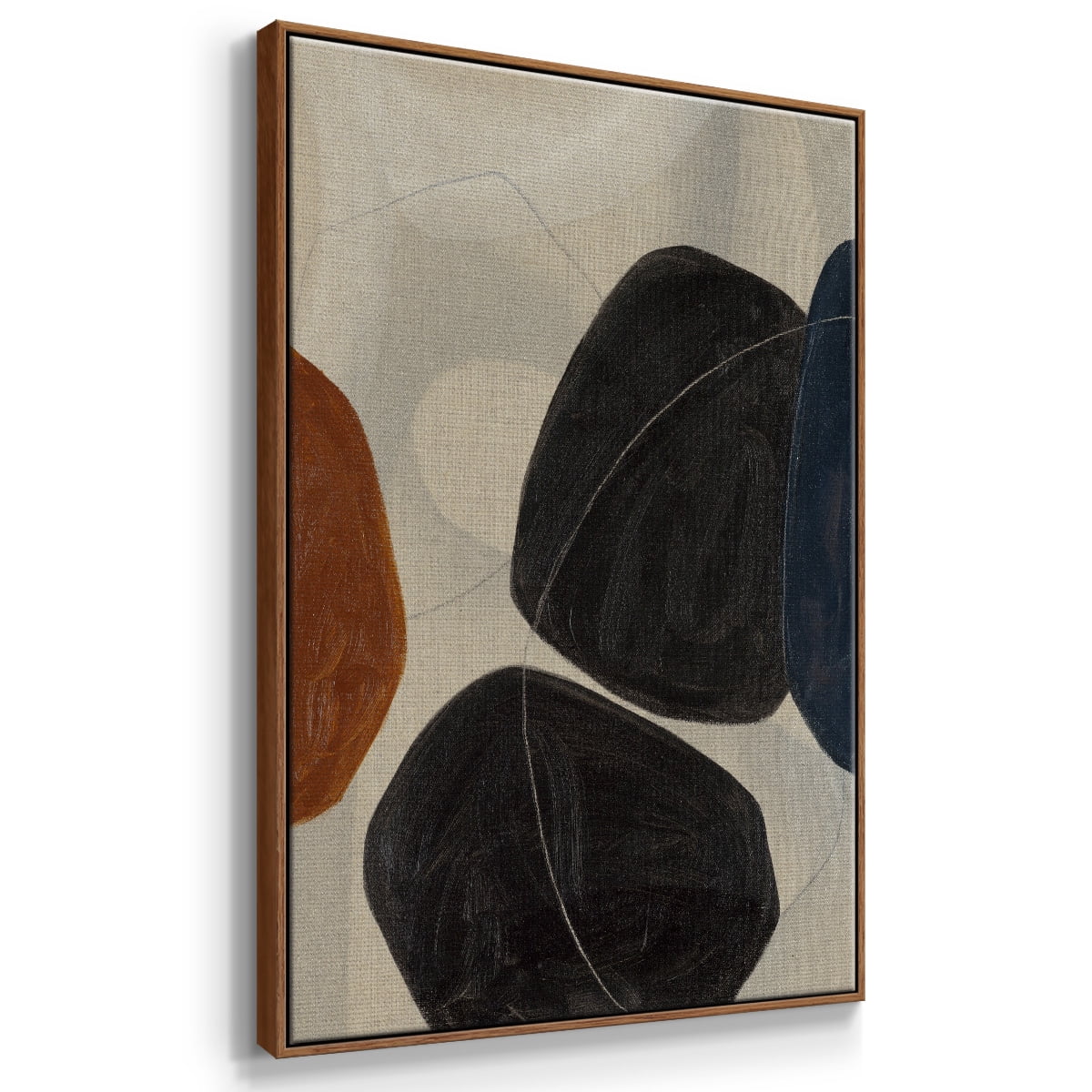 Gravity I Framed Premium Gallery Wrapped Canvas - Ready to Hang - 17 x 25 - Walnut Floating Frame