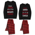 thumbnail image 1 of Conjuntos de pijamas de pareja navideña, ropa de dormir negra, ropa de salón para adultos, Dear Santa, She's & He's The Naughty Ones, 1 of 4