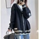 thumbnail image 1 of Cárdigans de punto sueltos para mujer, abrigo bordado de estrellas, suéteres Y2K, ropa de calle Vintage, Top de manga larga informal de un solo pecho, Invierno, 1 of 4