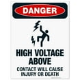 thumbnail image 1 of High Voltage Above Contact Will Cause Injury Or Death Sign, OSHA Danger Sign, (SI-3784) 18x24 Corrugated Plastic, 1 of 1