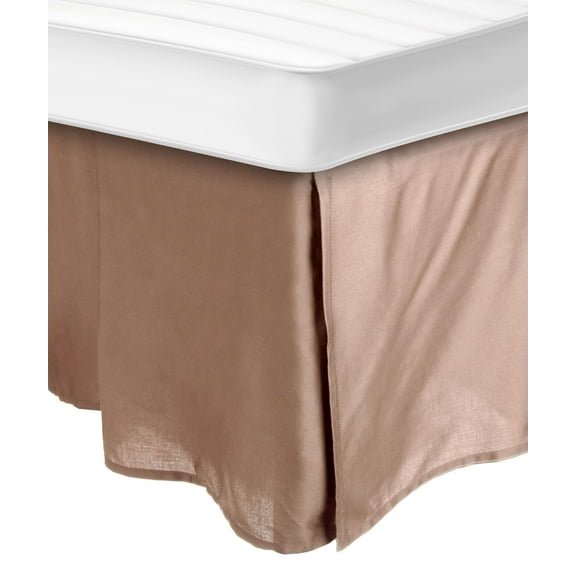 100% Egyptian Cotton Chic Solid Bed Skirt with Split Corners Taupe / Queen