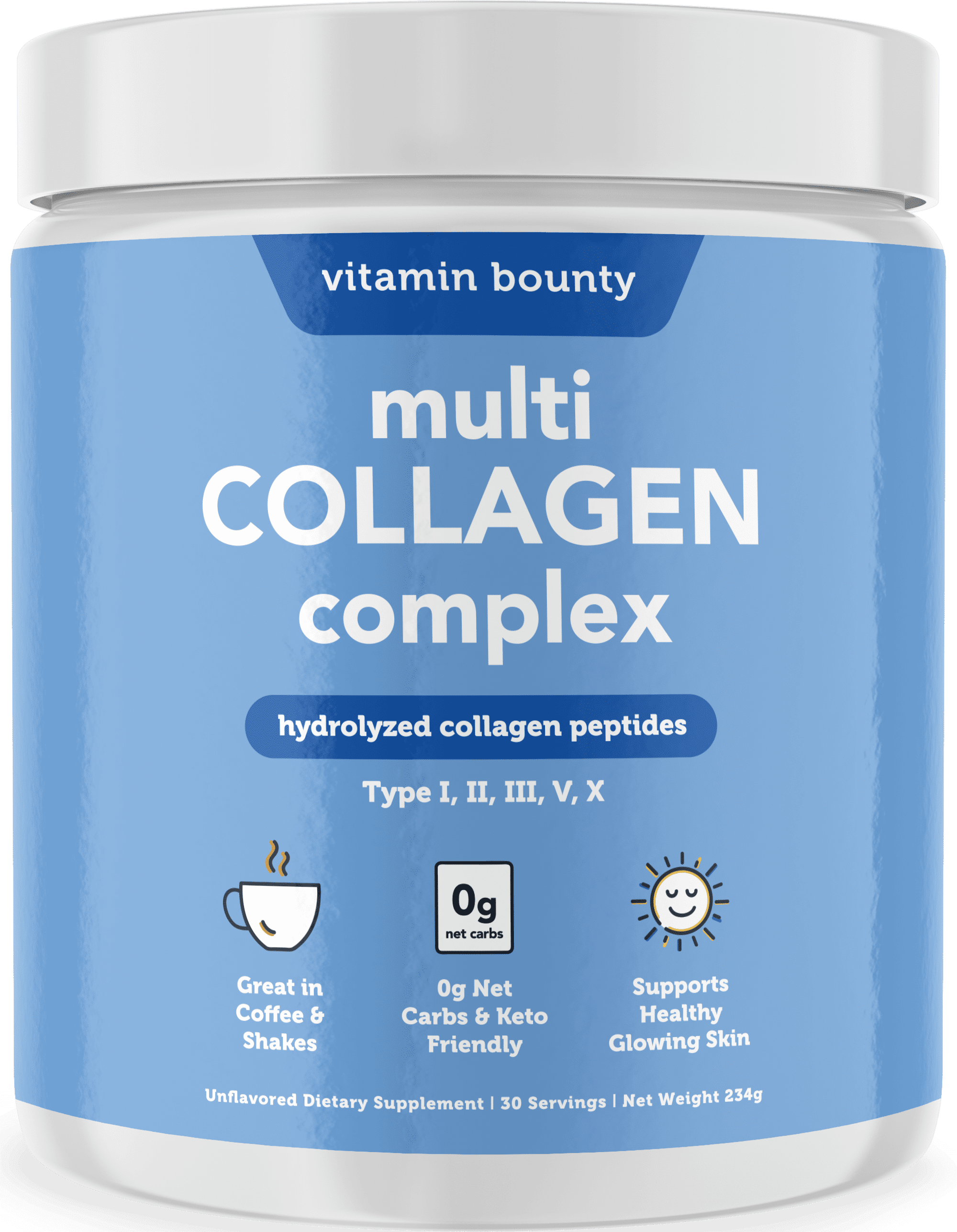 Collagen Peptides, Multi Collagen Complex Powder, Type I,II,III,V & X