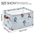 thumbnail image 4 of Yayeee Canvas Storage Basket with Handles for Shelves Fabric Bins Closet Organizer, Hockey Action Zone, 4 of 8