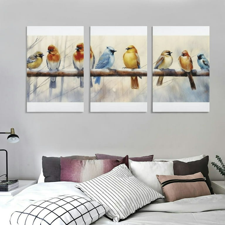 Bird Painting on canvas, buy green plant animal art abstract boho 3d wall art,large original oil painting,colorful modern living room decor