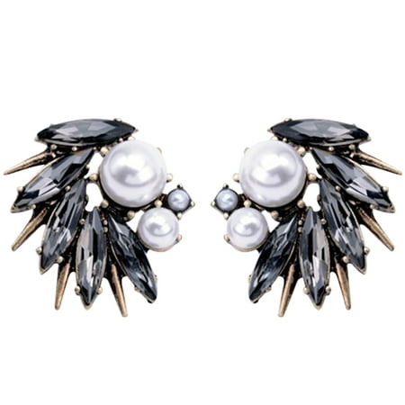 Antique Pearl Earrings AkoaDa Irregular White Pearl Decoration Stud Earrings Antique Bronze Spike Stud Earrings Women Fashion Jewelry Christmas Gift On Sale ()
