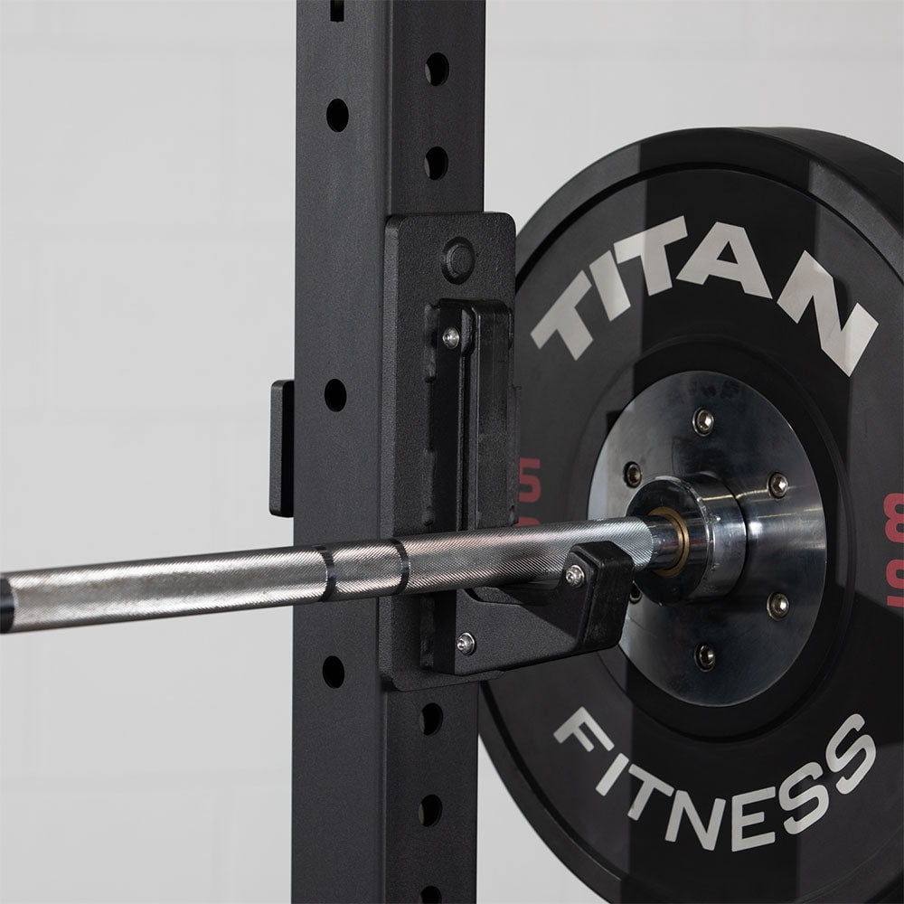 Titan Fitness X-3 Series Power Rack Sandwich J-Hooks, 1200 LB Rackable Capacity, Fits 3" x 3" Rack Uprights with 11/16" Holes, UHMW Protective Liners, Barbell Holder for Squat & Bench Press