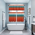 thumbnail image 4 of Bohemian Gradient Red Kitchen Curtains Valances and Tiers Set of 3 Modern Minimalist Red Blue Ocean Beach Tier Curtains and Valance with Rod Pocket for Small Windows, 27.5"x36", 4 of 9