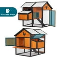 thumbnail image 4 of 55" Wooden Chicken Coop, Chicken Cage with Waterproof PVC Roof, Nesting Box, A PVC Roof and Openable Lid, Large Hen House with Removable Bottom for 6-8 Chickens, Orange, 4 of 7