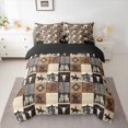 thumbnail image 2 of Homewish Rustic Western Cowboy 7 Pieces Bedding Comforter Set,Retro Bbull Skull Full Bedding Set,Vintage Aztec Geometric Fitted Sheet Flat Sheet For Boys Kids,Microfiber Bedroom Decor Reversible, 2 of 8