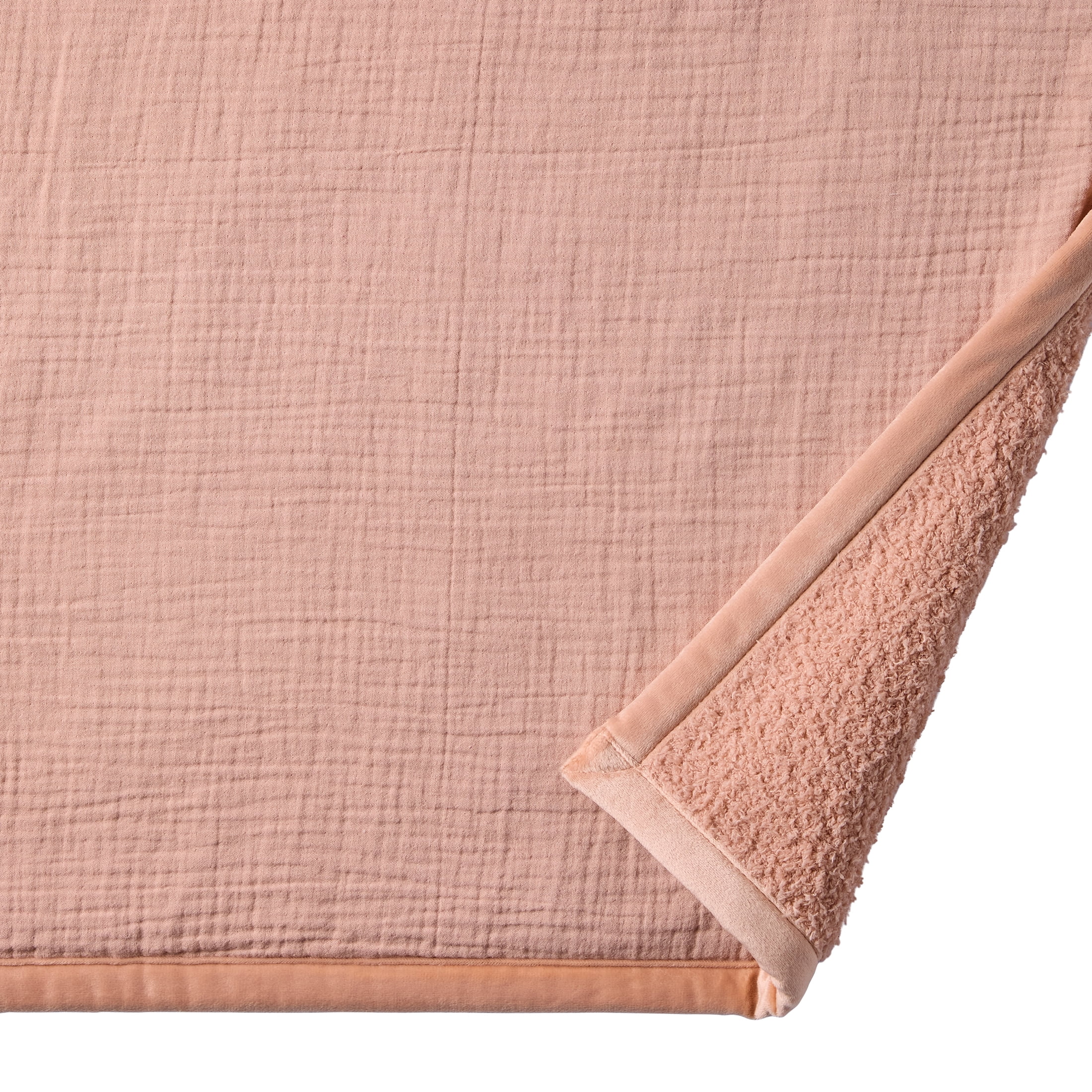 Better Homes & Gardens Gauze Reverse to Cozy Knit Super Soft Throw Blanket, Oversized, Antique Blush
